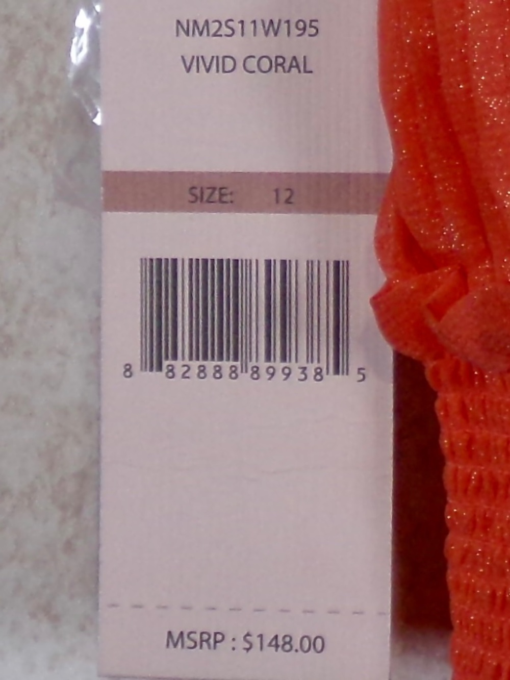 NWT Nanette Lepore Vivid Coral Crinkle Pleated Midi Dress. Lined Size 12 - Picture 12 of 12